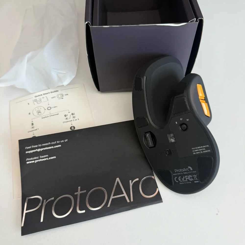 ProtoArc Ergonomic Vertical Mouse, EM11 NL Bluetooth Mouse Wireless, Ergo Mouse
